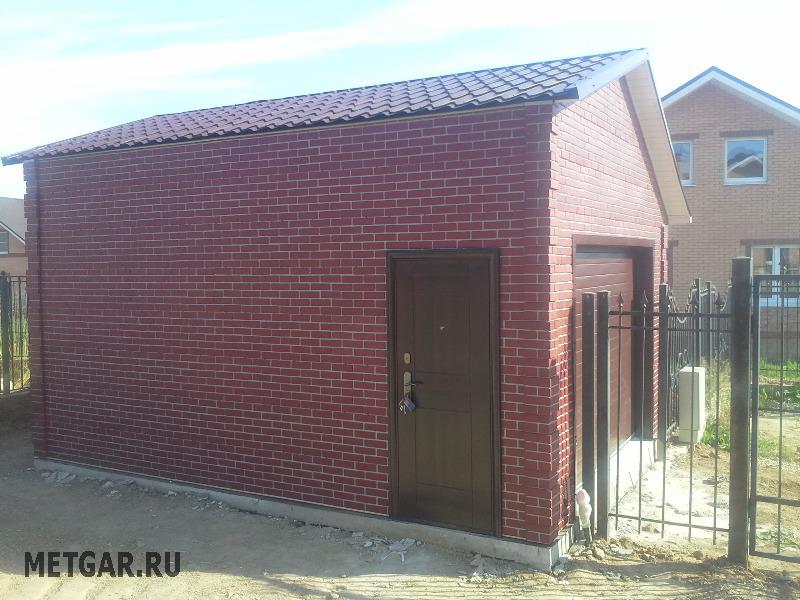 Гараж 4,2 х 5,4 - Стены - цокольный сайдинг Роял